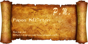 Papos Márton névjegykártya
