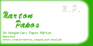marton papos business card