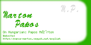 marton papos business card